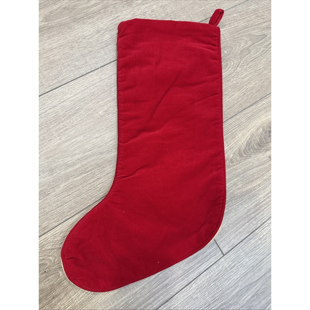 Needlepoint Wool Christmas Stocking Customized CARL 18" Santa Workshop Vintage - Picture 2 of 3